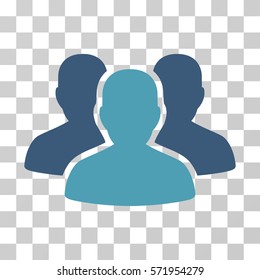 User Group icon. Vector illustration style is flat iconic bicolor symbol, cyan and blue colors, transparent background. Designed for web and software interfaces.