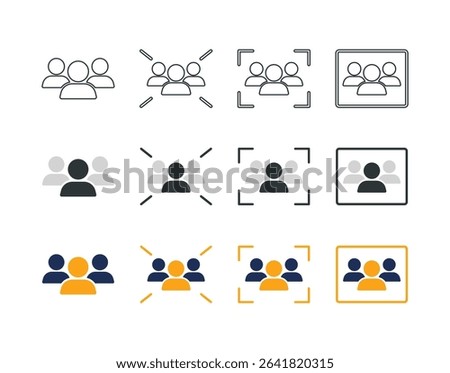 User Group Icons Set (3 styles - colored, outline, solid)