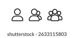 User group icons showing single, duo and team Vector