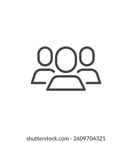 User Group line icon. linear style sign for mobile concept and web design. Multiple user outline vector icon. Community, forum symbol, logo illustration. Vector graphics
