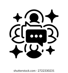 Benutzergruppenzeilensymbol, Umrisssymbol für Gemeinschaftsengagement, Zielgruppe, Teamzusammenarbeit, soziales Netzwerk und Personenverbindung. Vektorsymbol.