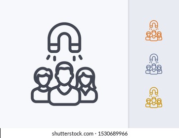 User Group & Magnet - Pastel Stroke Icons. A professional, pixel-aligned icon.