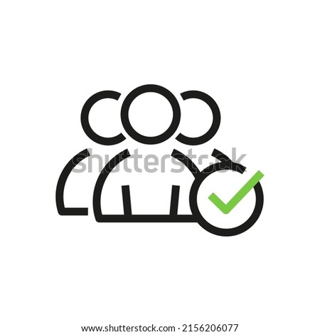 User group and Management Business Team. Check mark sign, check-mark. Person vector illustration
