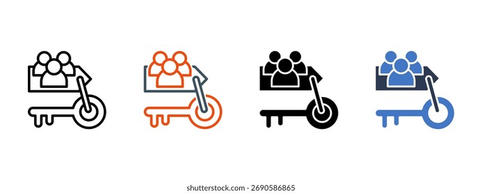 User Group multiple icon style vector illustration