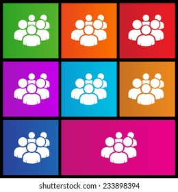User group network icon. Metro style