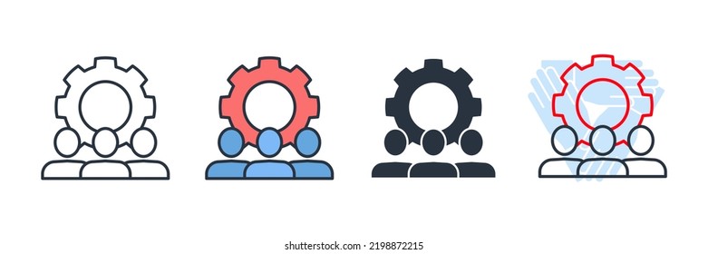 User group network management icon logo vector illustration. work group symbol template for graphic and web design collection