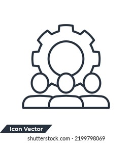 User group network management icon logo vector illustration. work group symbol template for graphic and web design collection