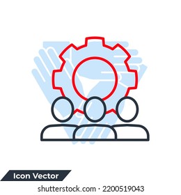 User group network management icon logo vector illustration. work group symbol template for graphic and web design collection