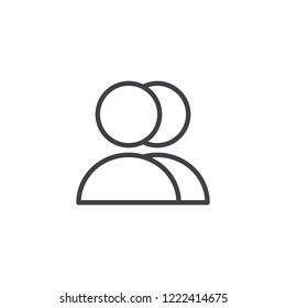 User group outline icon. linear style sign for mobile concept and web design. Two people simple line vector icon. Friends symbol, logo illustration. Pixel perfect vector graphics