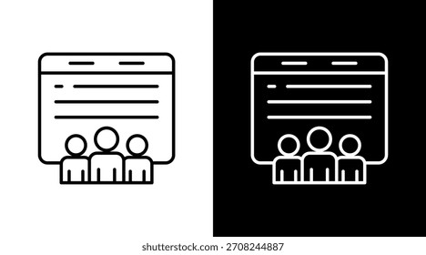 Diseño de conjunto de iconos blancos de contorno de grupo de usuarios