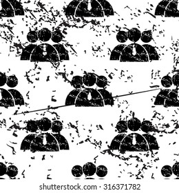 User group pattern, grunge, black image on white background
