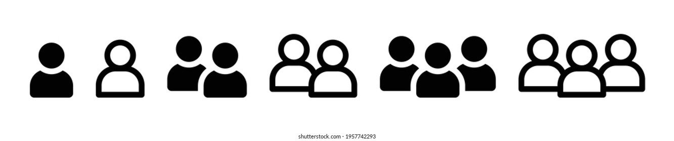 User and group of people vector icon set.