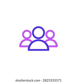 User group purple outline icon in dual tone style symbol for user group