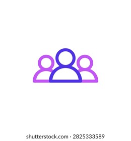 User group purple outline icon in dual tone style symbol for user group