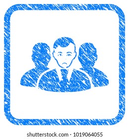 User Group rubber seal stamp watermark. Icon vector symbol with grunge design and dirty texture in rounded squared frame. Scratched blue emblem on a white background.