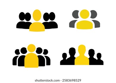 User Group Silhouette Icon for Profile Representation, group of people icon, group of users icon, team members icon, user profile