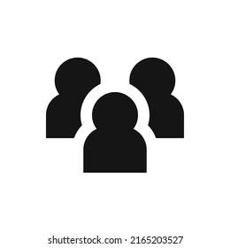 User group solid icon. Users teamwork glyph vector symbol.