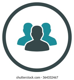 User Group vector icon. Style is bicolor flat circled symbol, soft blue colors, rounded angles, white background.