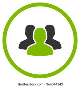 User Group vector icon. Style is bicolor flat circled symbol, eco green and gray colors, rounded angles, white background.