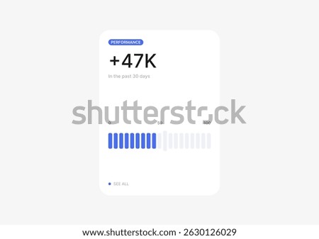 User growth widget with horizontal bar chart