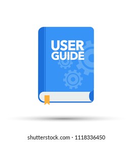 User Guide Book. Flat Vector Stock Illustration.