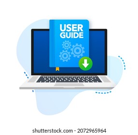 User Guide book. Flat vector stock illustration.