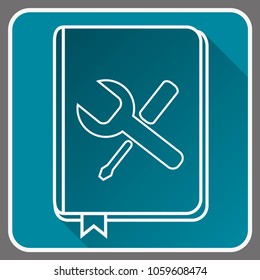 User Guide Book Thin Line Vector Icon. Flat icon isolated on the background. Editable EPS file. Vector illustration