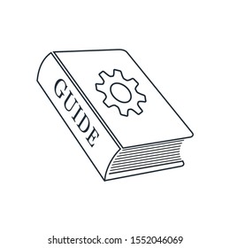 User guide book. Vector linear icon on a white background.