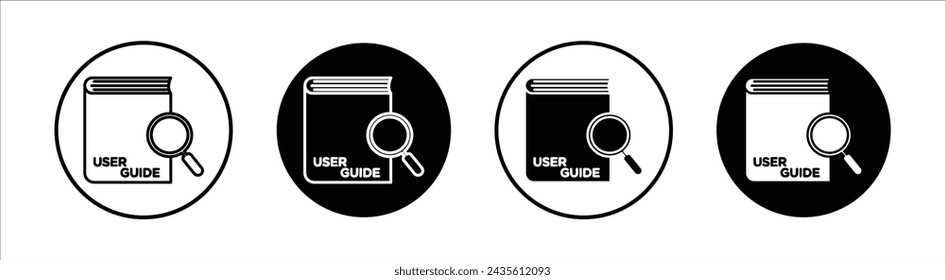 Conjunto de iconos de línea plana de guía de usuario. Vector de ilustración de línea delgada