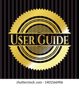 User Guide golden badge. Vector Illustration. Detailed.