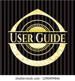 User Guide golden emblem or badge