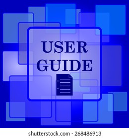 User Guide Icon. Internet Button On Abstract Background. 