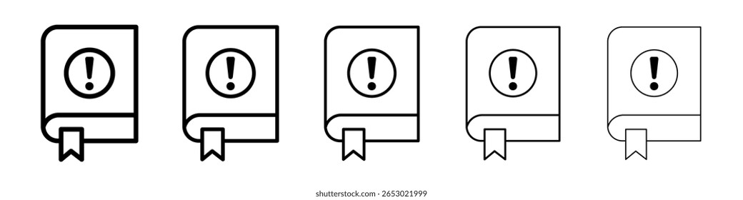 Icono de la guía del usuario o estilo negro del contorno de la ilustración del logotipo