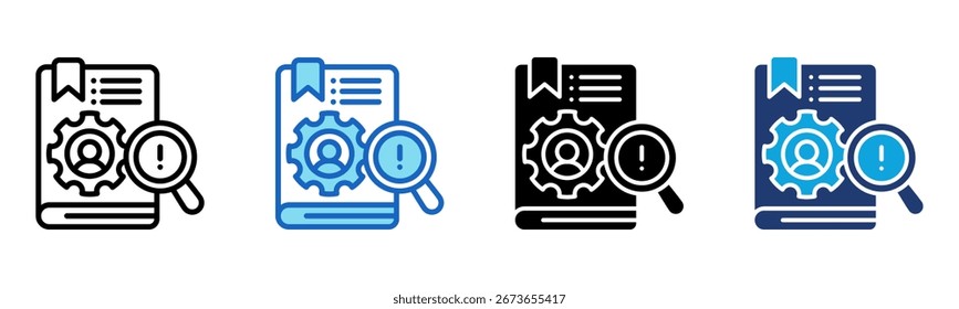 Ícone do Guia do usuário Ilustração de vetor de vários estilos