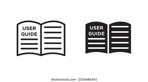 User guide icon set in Thin line black color.