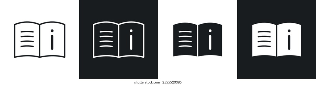 User guide icon vector collection in black and white.