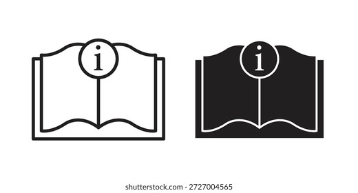 Iconos de guía de usuario en versiones de glifo negro y revestimiento para el diseño.
