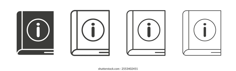 User guide icons collection. vector set in black color