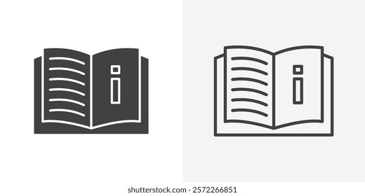 User guide icons. flat and line style set