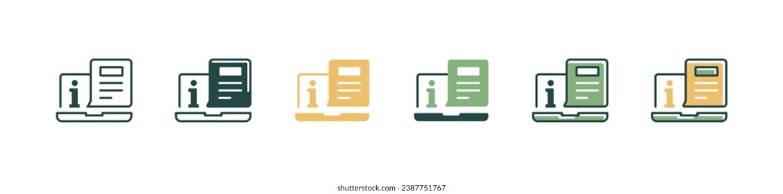 user guide instruction in laptop icon vector business faq information manual support help customers symbol illustration