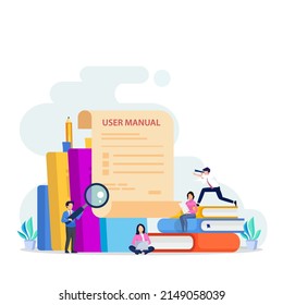 User guide manual, instruction and guidebook vector concept