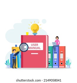 User guide manual, instruction and guidebook vector concept