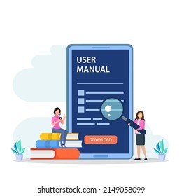 User guide manual, instruction and guidebook vector concept