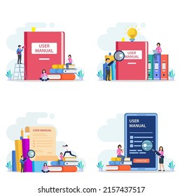 User guide manual, instruction and guidebook vector concept