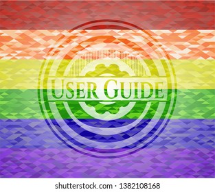 User Guide on mosaic background with the colors of the LGBT flag