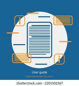 User Guide, Online Support, Technical Service Flat Design Style Vector Concept Illustration