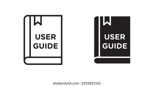 User guide outlined and solid icon vector collection.