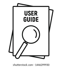 User guide papers icon. Outline user guide papers vector icon for web design isolated on white background