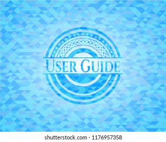 User Guide sky blue emblem with mosaic background