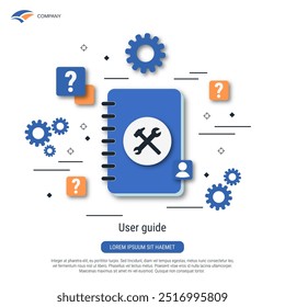 User guide, tutorial, FAQ flat style vector concept illustration